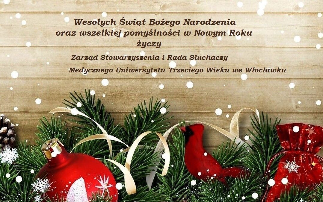 Życzenia świąteczne dla słuchaczy Medycznego Uniwersytetu III wieku we Włocławku